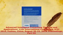 Download  Advanced Intelligent Computing Theories and Applications 11th International Conference Free Books
