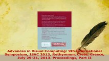 Download  Advances in Visual Computing 9th International Symposium ISVC 2013 Rethymnon Crete Greece Free Books