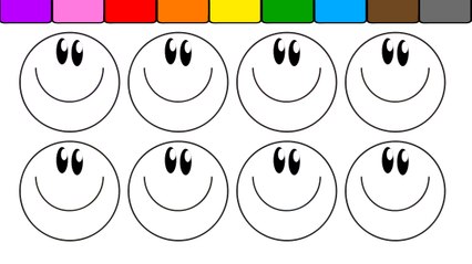 Learn Colors for Kids and color this fun Smiley Face Coloring Page