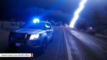 Officer's Bodycam Captures Image Of Frightening Lightning Strike In Texas
