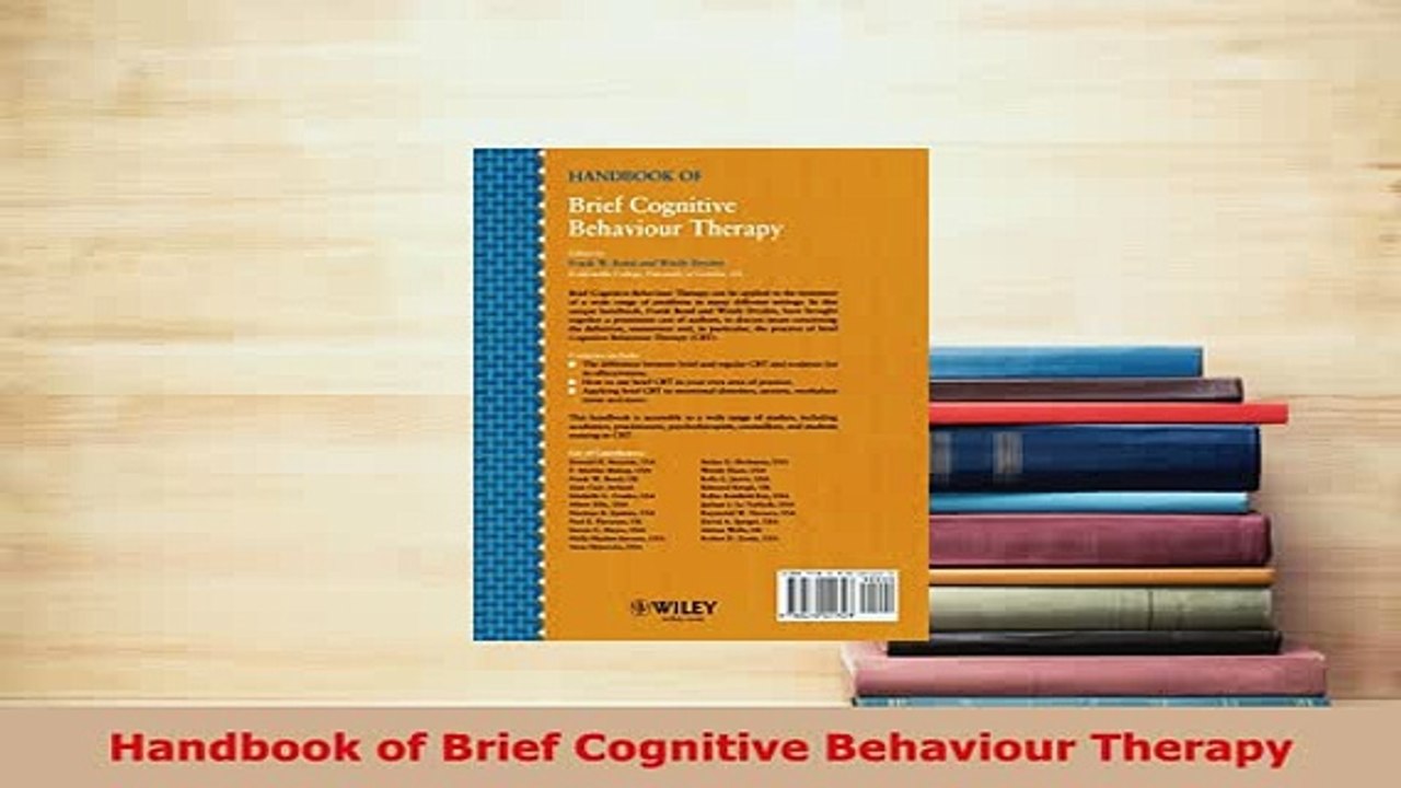 PDF  Handbook of Brief Cognitive Behaviour Therapy PDF Book Free