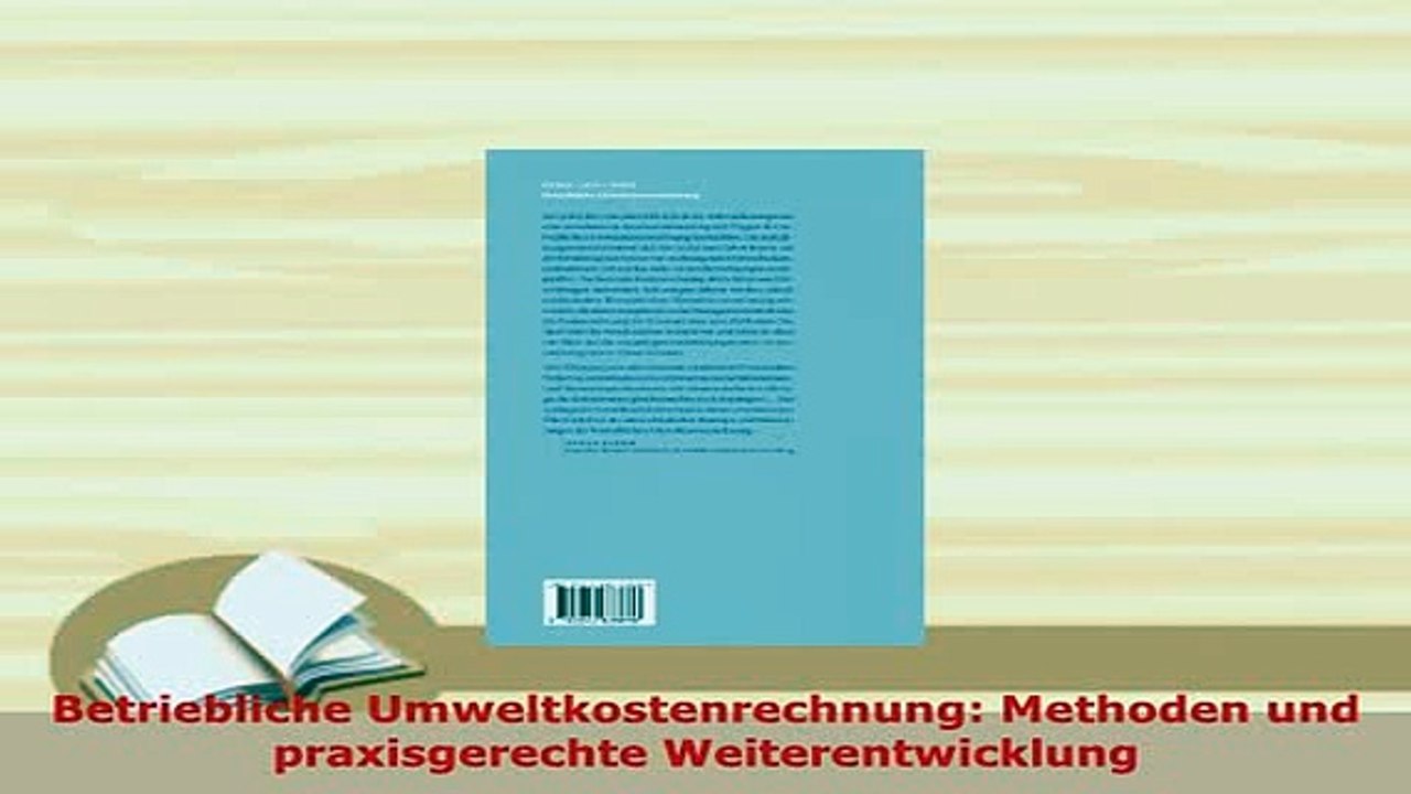 PDF  Betriebliche Umweltkostenrechnung Methoden und praxisgerechte Weiterentwicklung Free Books