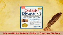 Download  Divorce Kit for Ontario Guide  Forms on CDRom Free Books