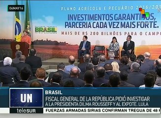 Fiscalía de Brasil pide investigar a Dilma Rousseff y Lula da Silva