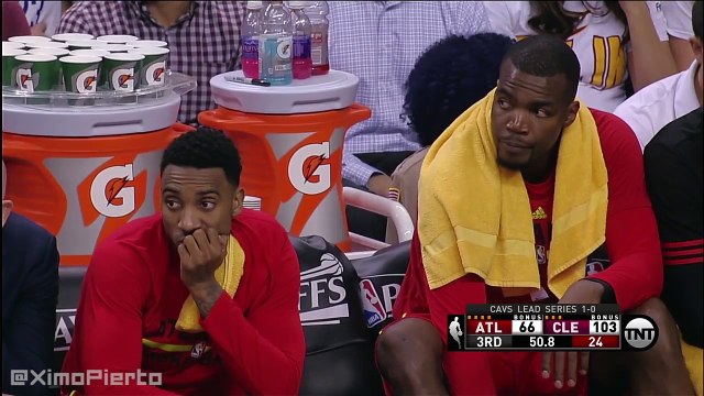 Kent Bazemore Taking a Nap During Game Hawks vs Cavaliers Game 2 May 4, 2016 NBA Playoffs