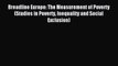 PDF Breadline Europe: The Measurement of Poverty (Studies in Poverty Inequality and Social