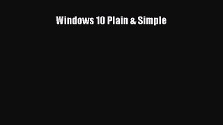 Download Windows 10 Plain & Simple PDF Free