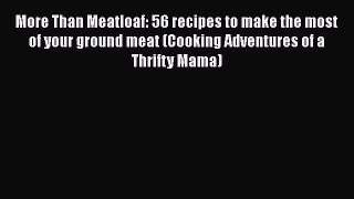 [Read Book] More Than Meatloaf: 56 recipes to make the most of your ground meat (Cooking Adventures