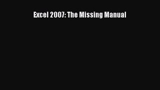 Read Excel 2007: The Missing Manual Ebook Free