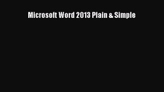 Read Microsoft Word 2013 Plain & Simple Ebook Free