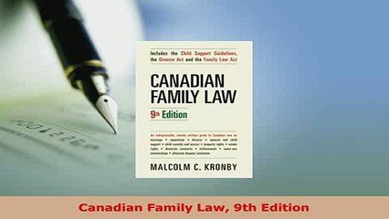 PDF  Canadian Family Law 9th Edition  EBook