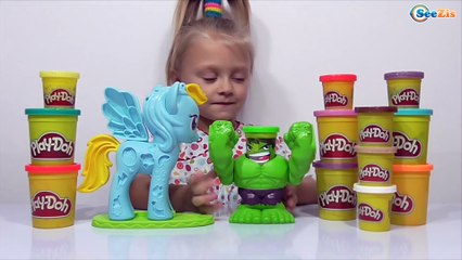 ✔ Пони Радуга и Халк из пластилина Плей До от Ярославы / Rainbow Dash My Little Pony & Hulk PlayDoh