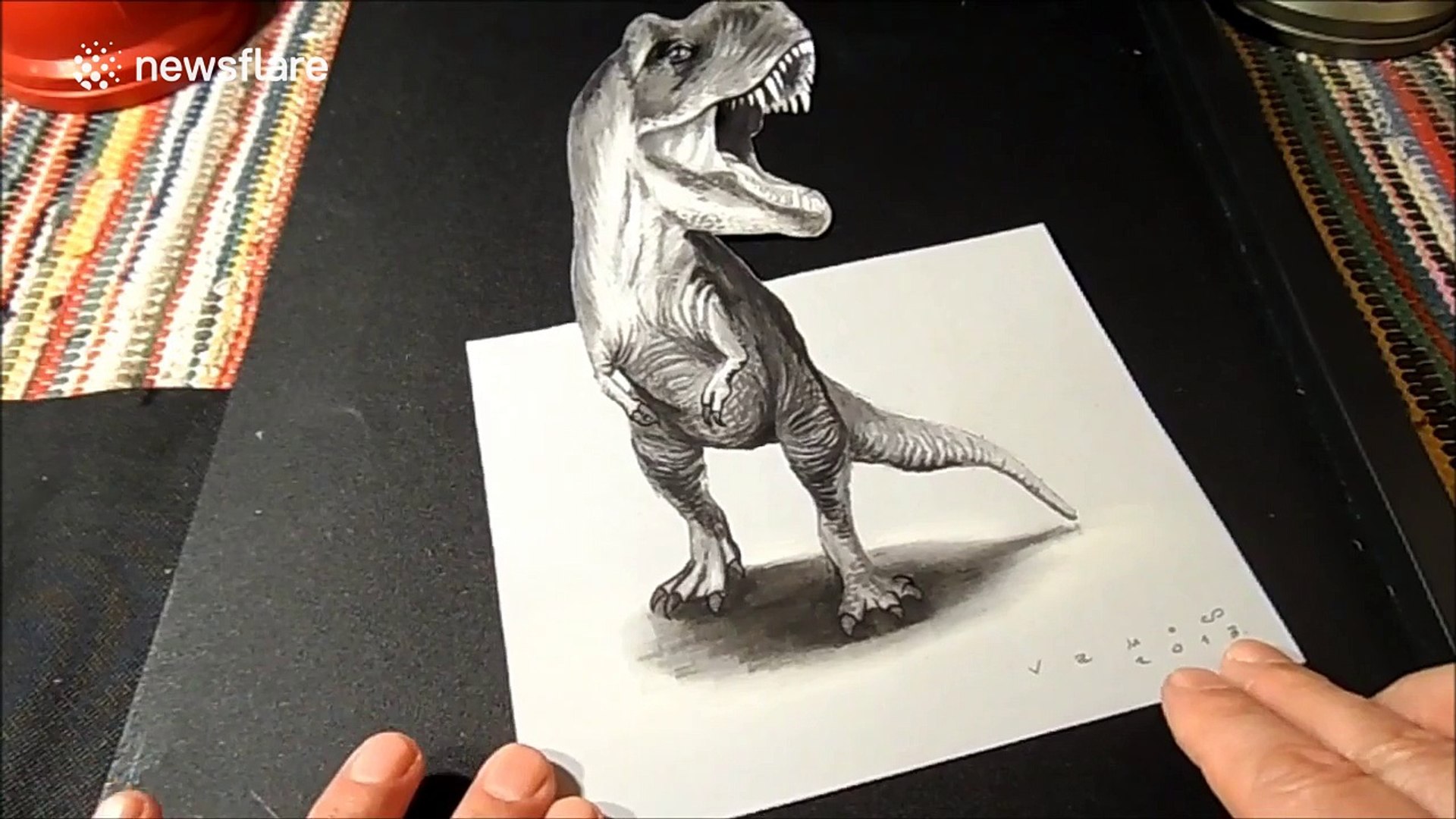 realistic t rex drawing