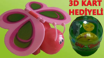 3d Kart Hediyeli Sürpriz Oyuncak Yumurtaları Kelebek Sincap Bileklik ve Topaç