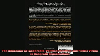 FREE DOWNLOAD  The Character of Leadership Political Realism and Public Virtue in Nonprofit  DOWNLOAD ONLINE