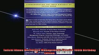 FREE PDF  Taiichi Ohnos Workplace Management Special 100th Birthday Edition  FREE BOOOK ONLINE