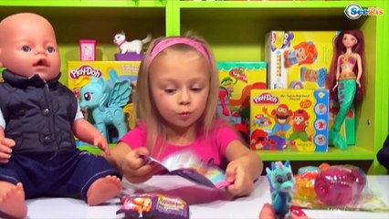 ✔ Кукла Беби Борн. Ярослава открывает сюрпризы Safiras и Shopkins / Doll Baby Born with Yaroslava ✔