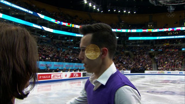 Patrick CHAN - SP kiss and cry - ISU World Championships 2016