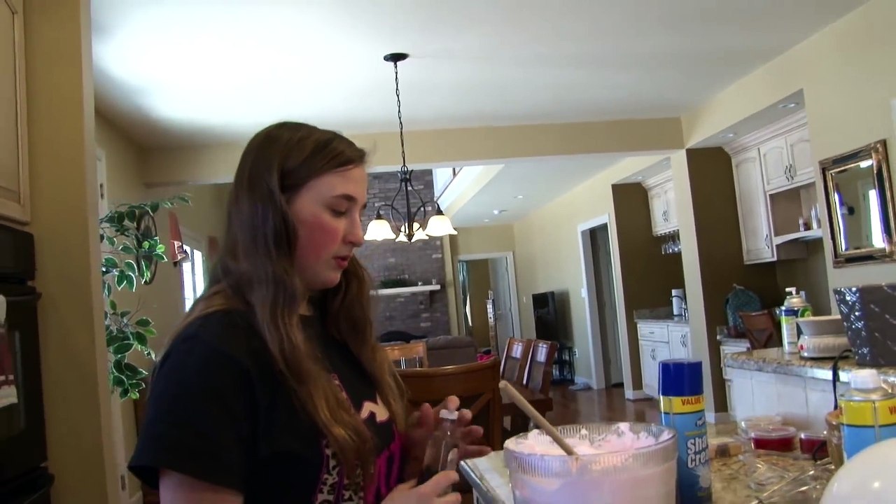 Girls Do Balloon Cake Prank on Dad - Kids Shaving Cream in Face Fun