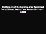 Book Big Ideas of Early Mathematics: What Teachers of Young Children Need to Know (Practical