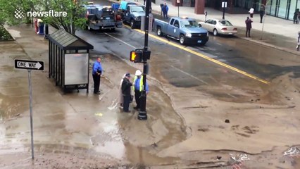 Huge sinkhole opens on road after water main breaks