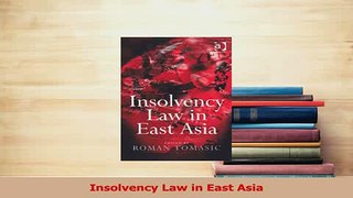 Download  Insolvency Law in East Asia Ebook Free