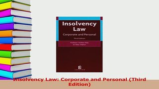 Download  Insolvency Law Corporate and Personal Third Edition Ebook Free