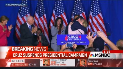 Ted Cruz elbows wife in the face during group hug.