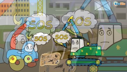 Tractor Pavlik in Cartoons. Excavator at the Construction Site. Treasure Hunt. Season 2. Episode 10