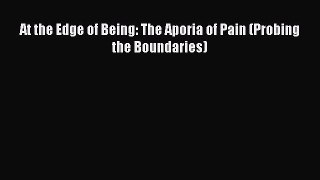Read At the Edge of Being: The Aporia of Pain (Probing the Boundaries) PDF Free