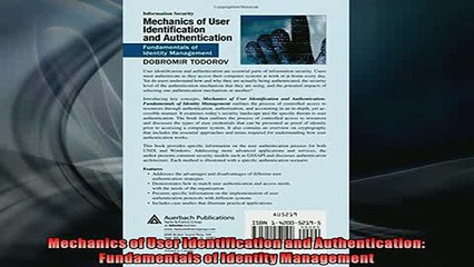 Télécharger la video: READ book  Mechanics of User Identification and Authentication Fundamentals of Identity Management  BOOK ONLINE