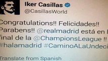 Iker Casillas FELICITA al Real Madrid por llegar ala Final de la Champions