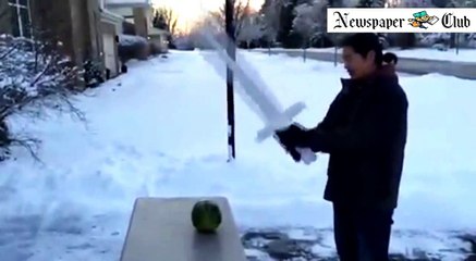 Guy Makes A Sword Out of Ice