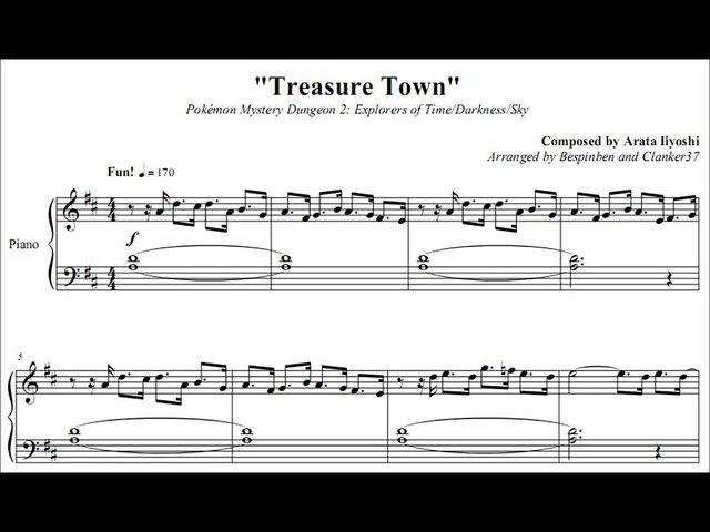 Pmd 2 Treasure Town Piano Sheet Music Video Dailymotion