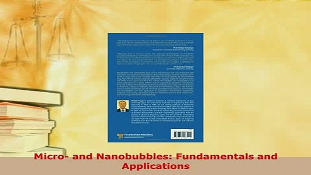 PDF Micro and Nanobubbles Fundamentals and Applications Read Online