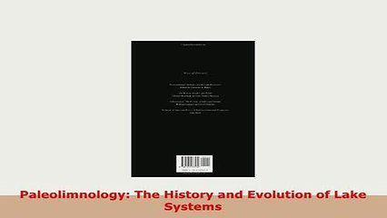 PDF  Paleolimnology The History and Evolution of Lake Systems Download Full Ebook