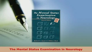 PDF  The Mental Status Examination in Neurology Free Books