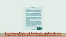 PDF  Preliminary Design of Bridges for Architects and Engineers Civil and Environmental PDF Online