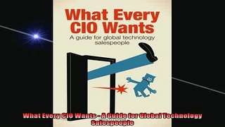 READ book  What Every CIO Wants  A Guide for Global Technology Salespeople READ ONLINE