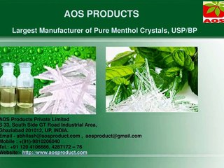Pure and Natural Menthol Crystal available in Indian Markets