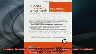 FAVORIT BOOK   ChangeFriendly Leadership How to Transform Good Intentions into Great Performance READ ONLINE