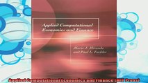 new book  Applied Computational Economics and Finance MIT Press