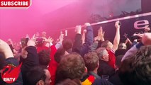 Liverpool v Villarreal   Fans Greet The Team Coach Outside Of Anfield