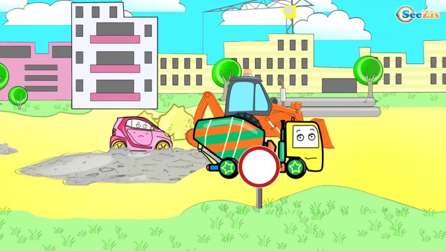 ✔ Bajki dla dzieci. Koparka dla dzieci, Ciężarówka, Betonomieszarka. Auta po polsku ✔