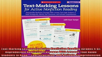 下载视频: Free Full PDF Downlaod  TextMarking Lessons for Active Nonfiction Reading Grades 48 Reproducible Nonfiction Full EBook