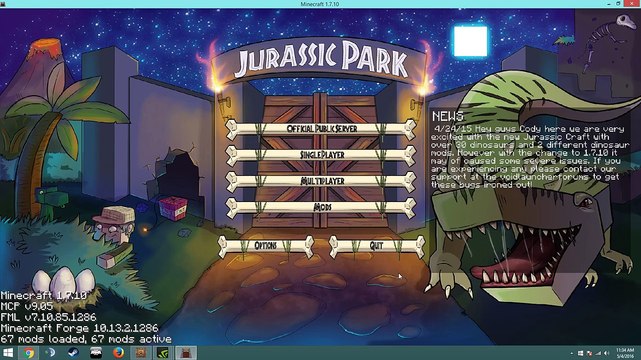 Minecraft Jurassic World Mod Ep 1 Preparing for the dinosaurs