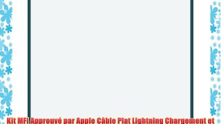 Kit MFI Approuvé par Apple Câble Plat Lightning Chargement et Transfert de Données pour iPhone