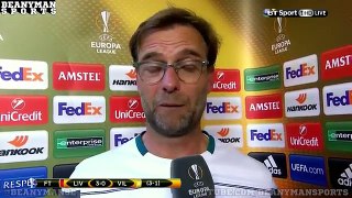 Liverpool 3 0 Villarreal Agg 3 1 Jurgen Klopp Post Match Interview