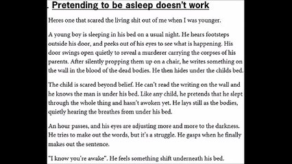 HORROR STORIE Pretending to be asleep doesn’t work