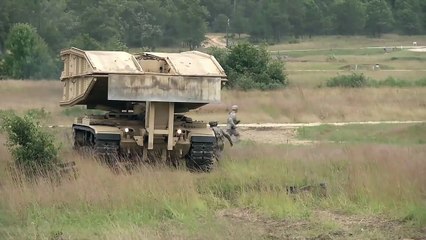 AMAZING Tank Launched Bridge M60 Armoured Vehicle Launched Bridge (AVLB) in Action